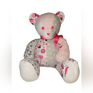 Handmade 12 Inch Fleece Bear w Hearts Lady Bugs Great Xmas Gift